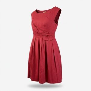 Lindy Bop Red Swing Dress Size XL Bow Accent Fit & Flare Retro Pinup 50s 60s